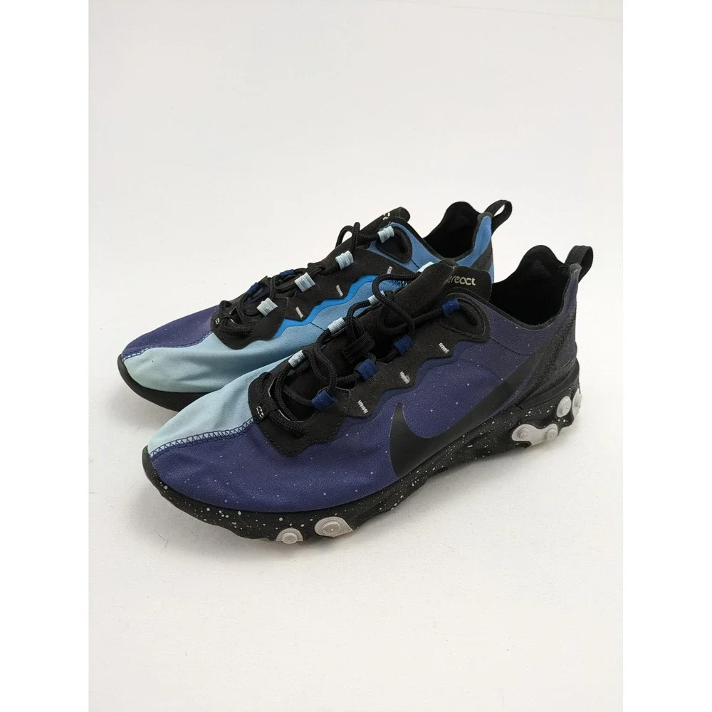 Mens Nike React Element 55 Equinox Blue Comfort Running Shoes CK1410-400 Size 11